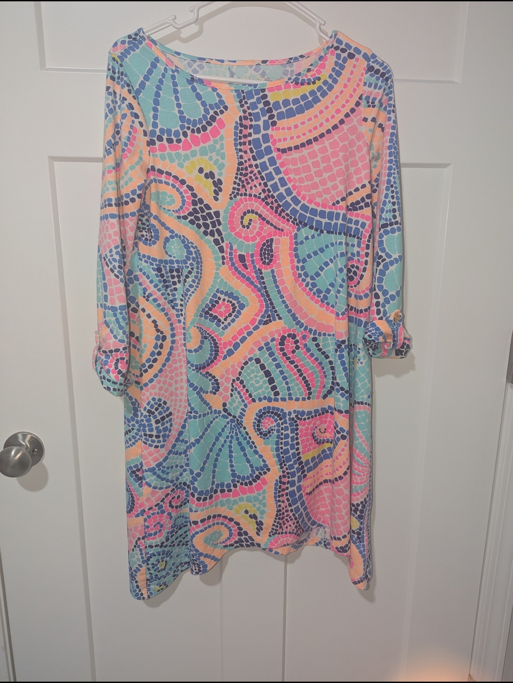 Lilly Pulitzer Pastel Mosaic Shift Dress in Pink, Blue, Mint, Peach